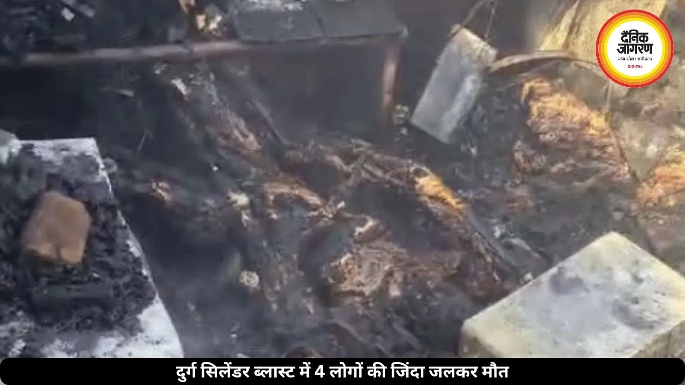 दुर्ग में दर्दनाक हादसा: शॉर्ट सर्किट के बाद ब्लास्ट हुआ सिलेंडर, 2 बहनों समेत 4 जिंदा जले