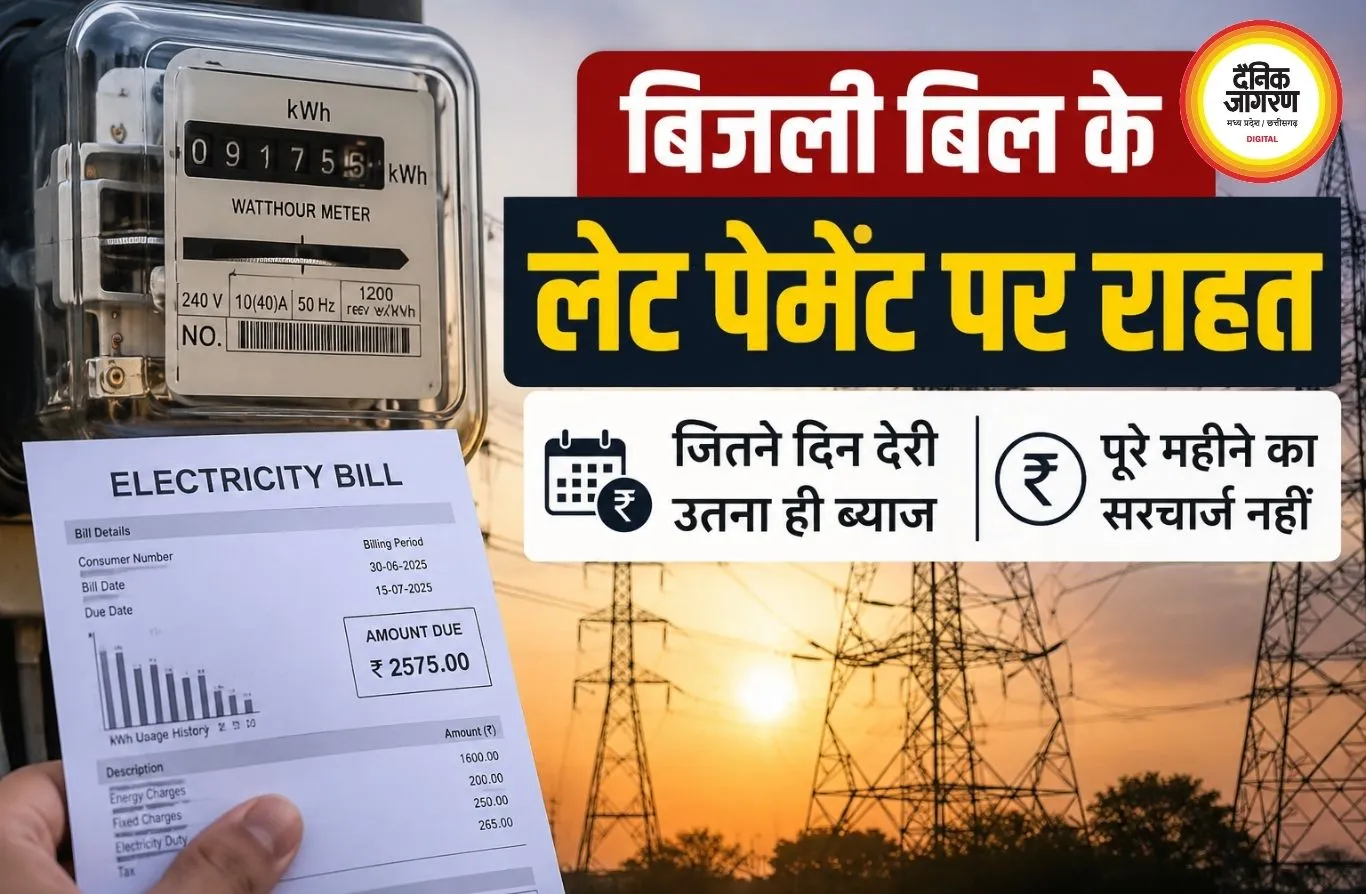 बिजली बिल के लेट पेमेंट पर बड़ी राहत, अब जितने दिन देरी उतना ही लगेगा ब्याज