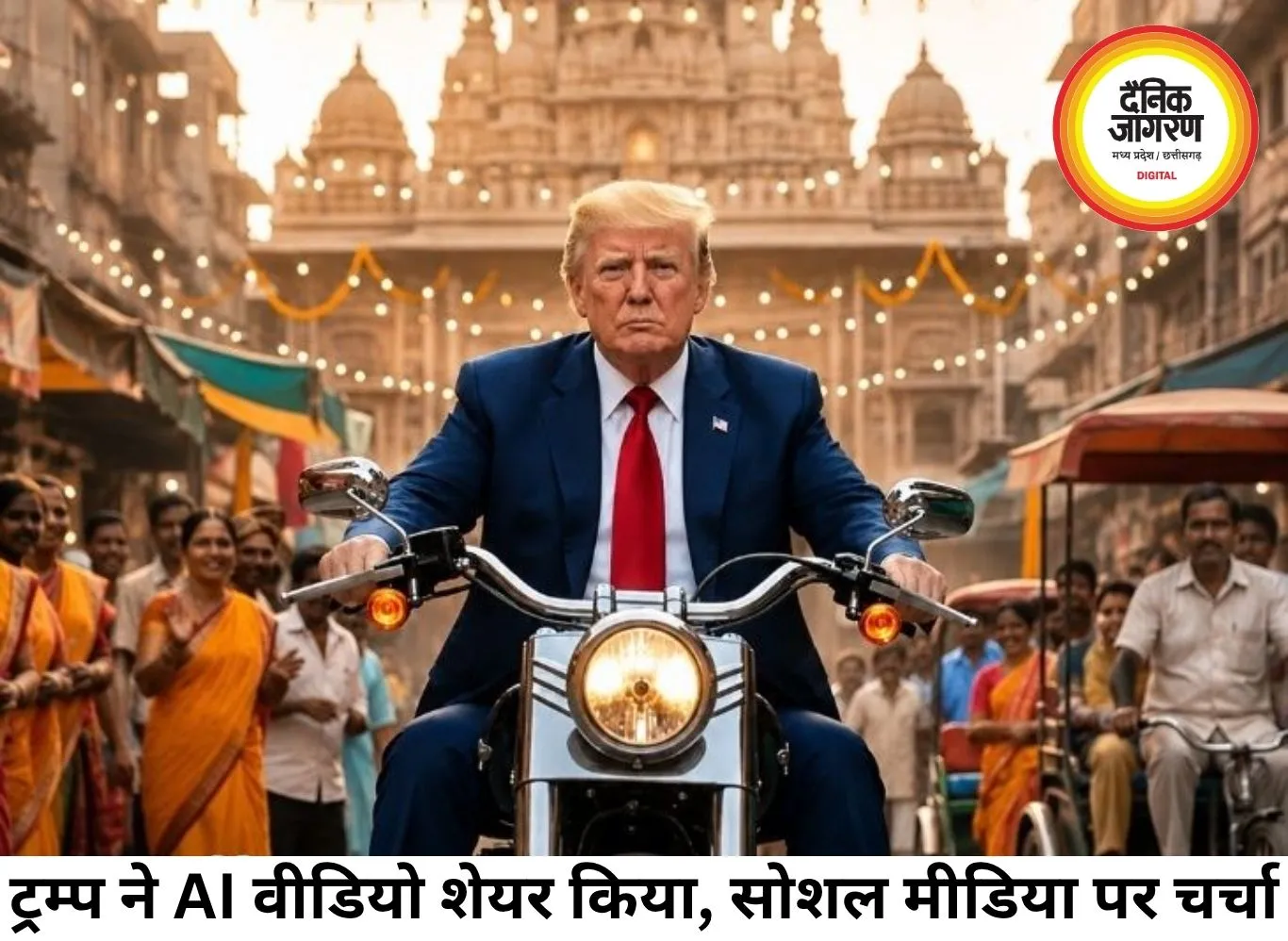 ट्रम्प ने शेयर किया AI वीडियो, भारत में बाइक और शेर की सवारी करते दिखे