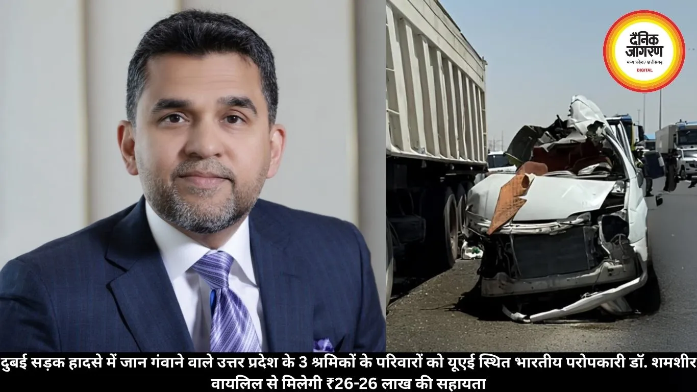 दुबई सड़क हादसे में जान गंवाने वाले उत्तर प्रदेश के 3 श्रमिकों के परिवारों को यूएई स्थित भारतीय परोपकारी डॉ. शमशीर वायलिल से मिलेगी ₹26-26 लाख की सहायता 