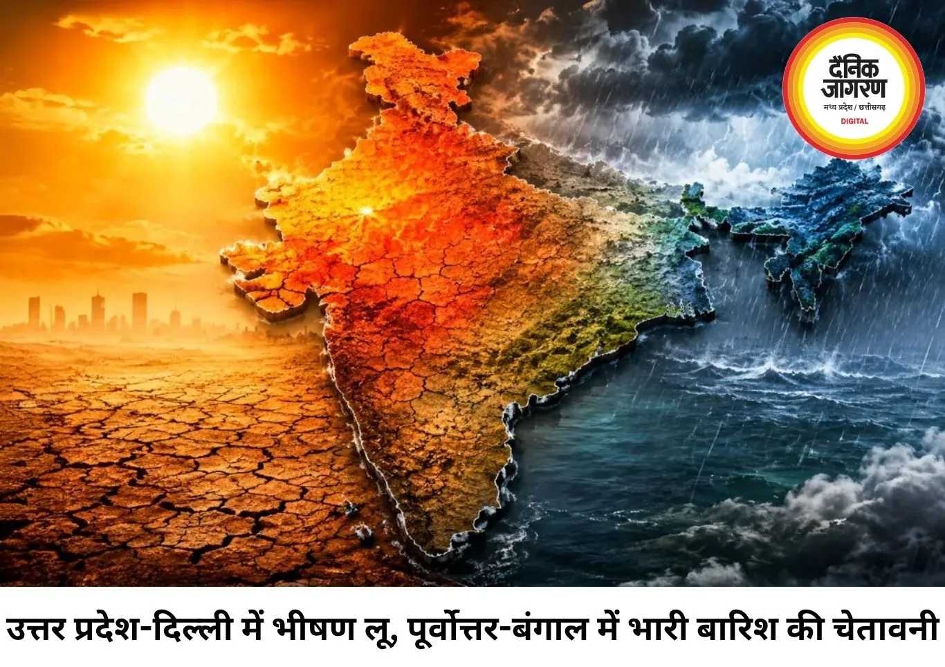 उत्तर भारत में गर्मी का सितम, पूर्वोत्तर में भारी बारिश का अलर्ट