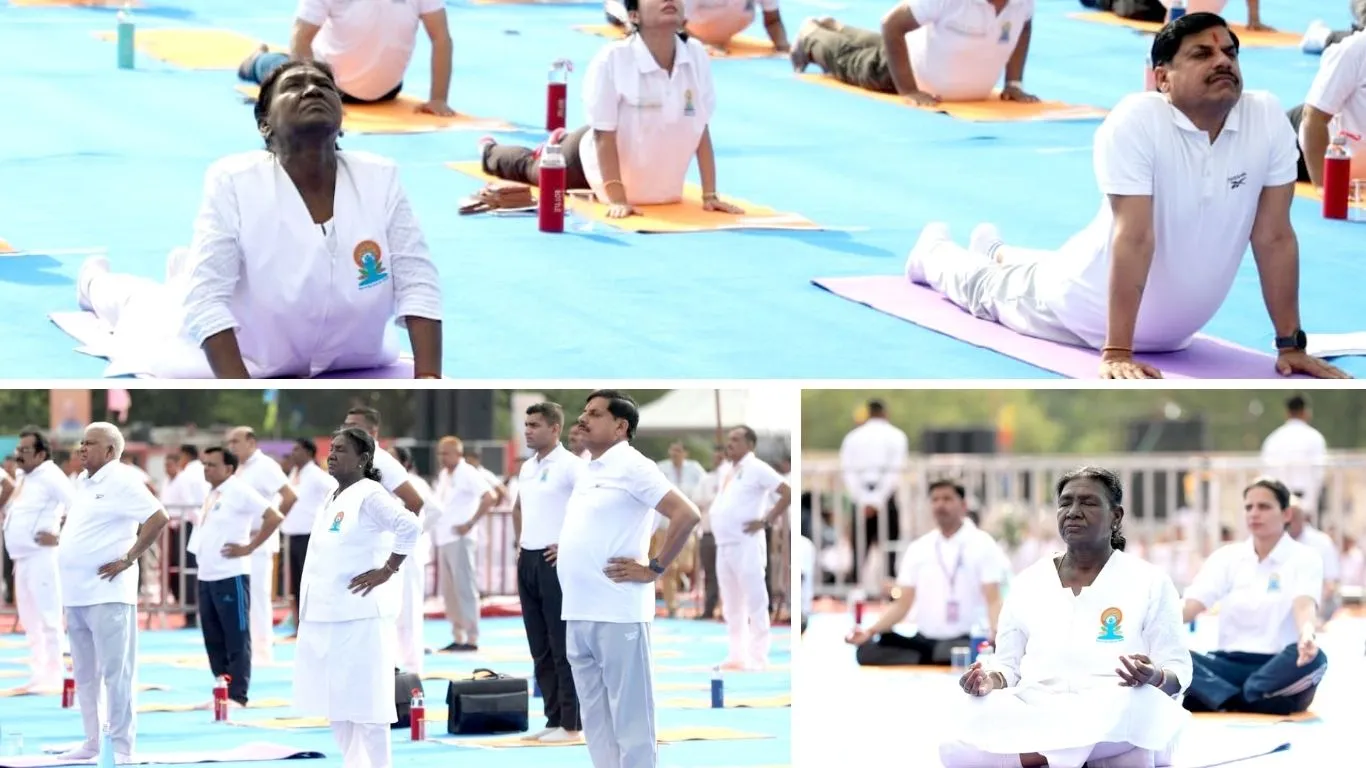 अंतरराष्ट्रीय योग दिवस 2026: जबलपुर में राष्ट्रपति द्रौपदी मुर्मू ने किया योग, CM मोहन यादव भी रहे मौजूद