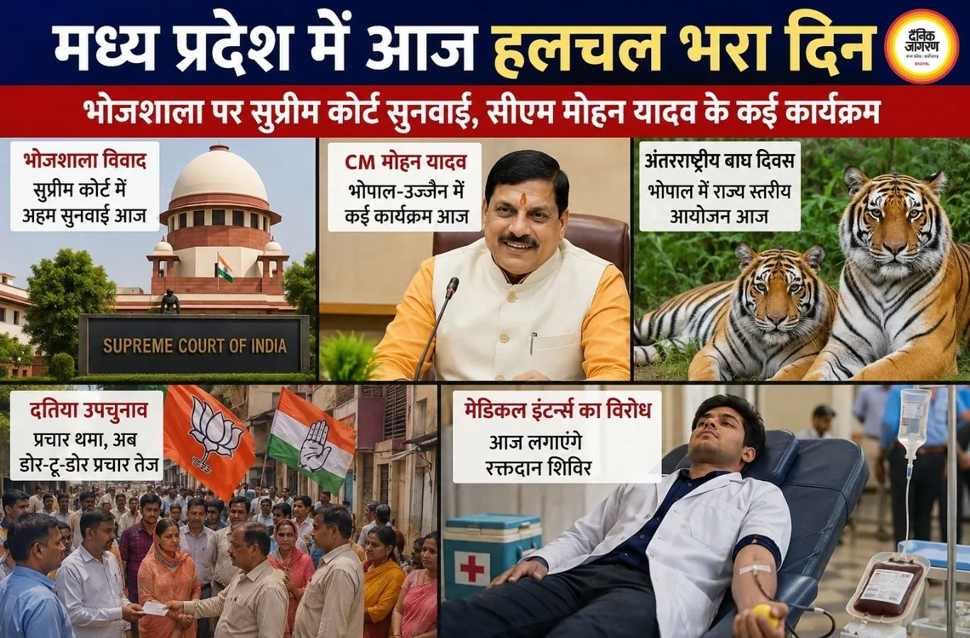 मध्य प्रदेश में आज हलचल बड़ा दिन: भोजशाला पर सुप्रीम कोर्ट सुनवाई, सीएम मोहन यादव के कई कार्यक्रम