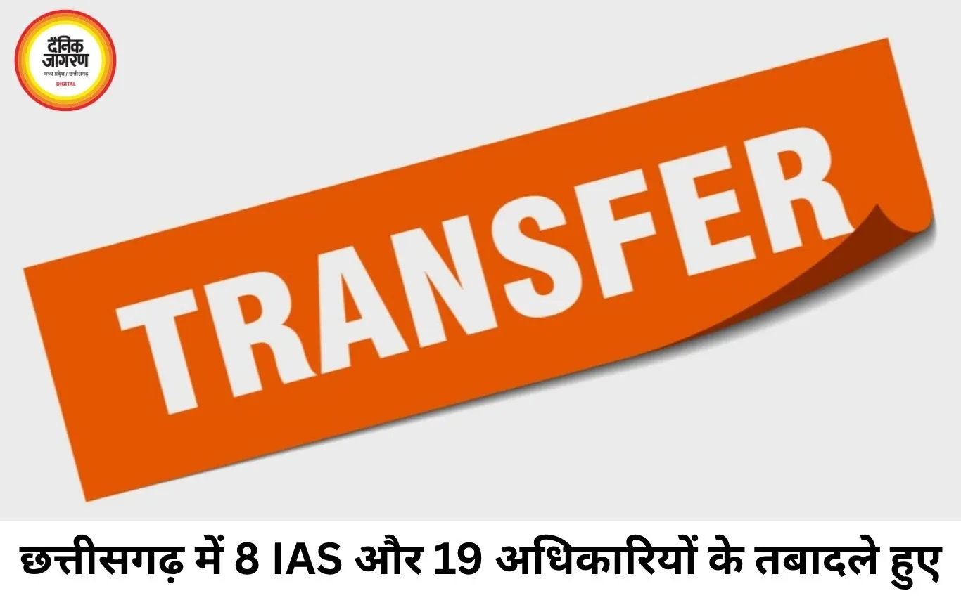 छत्तीसगढ़ में प्रशासनिक फेरबदल: 8 IAS और 19 राज्य सेवा अधिकारियों का तबादला, कई जिलों को मिले नए CEO