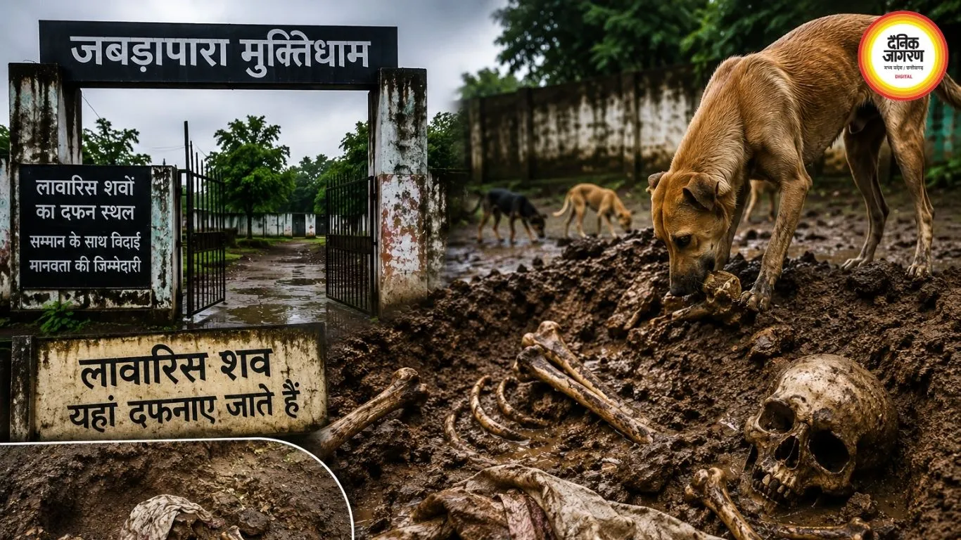 बिलासपुर के मुक्तिधाम में इंसानियत शर्मसार: उथली कब्रों से बाहर आ रहे लावारिस शवों के अवशेष, कुत्तों के नोचने से बिखरी हड्डियां