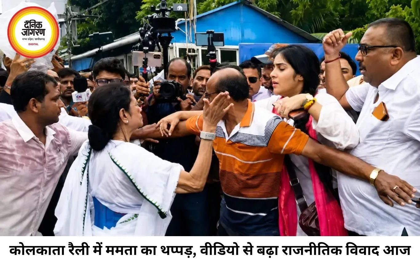 कोलकाता रैली में ममता बनर्जी का थप्पड़ विवाद: हंगामे के बीच वायरल वीडियो से गरमाई सियासत