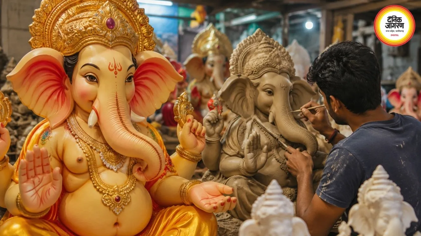 गणेशोत्सव से पहले रायपुर के मूर्तिकारों की बदली रणनीति, AI डिजाइन वाली प्रतिमाओं से बना रहे दूरी