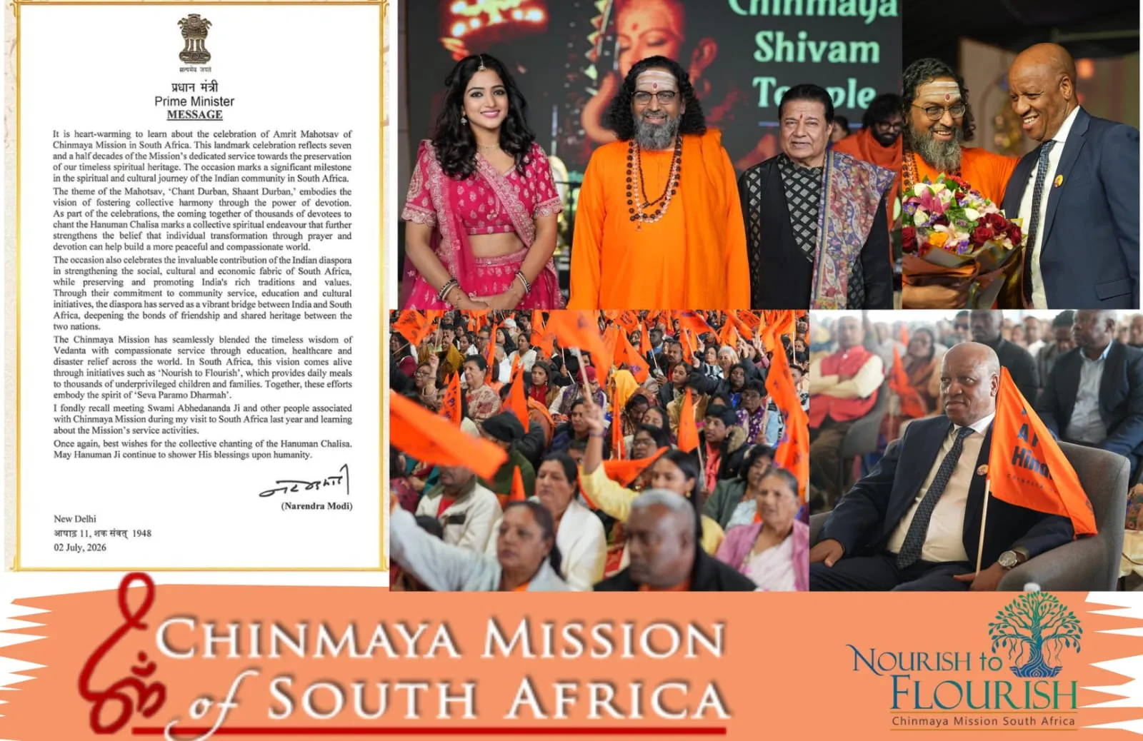 स्वामी अभेदानंद के नेतृत्व में डरबन में ऐतिहासिक हनुमान चालीसा, प्रधानमंत्री मोदी की सराहना