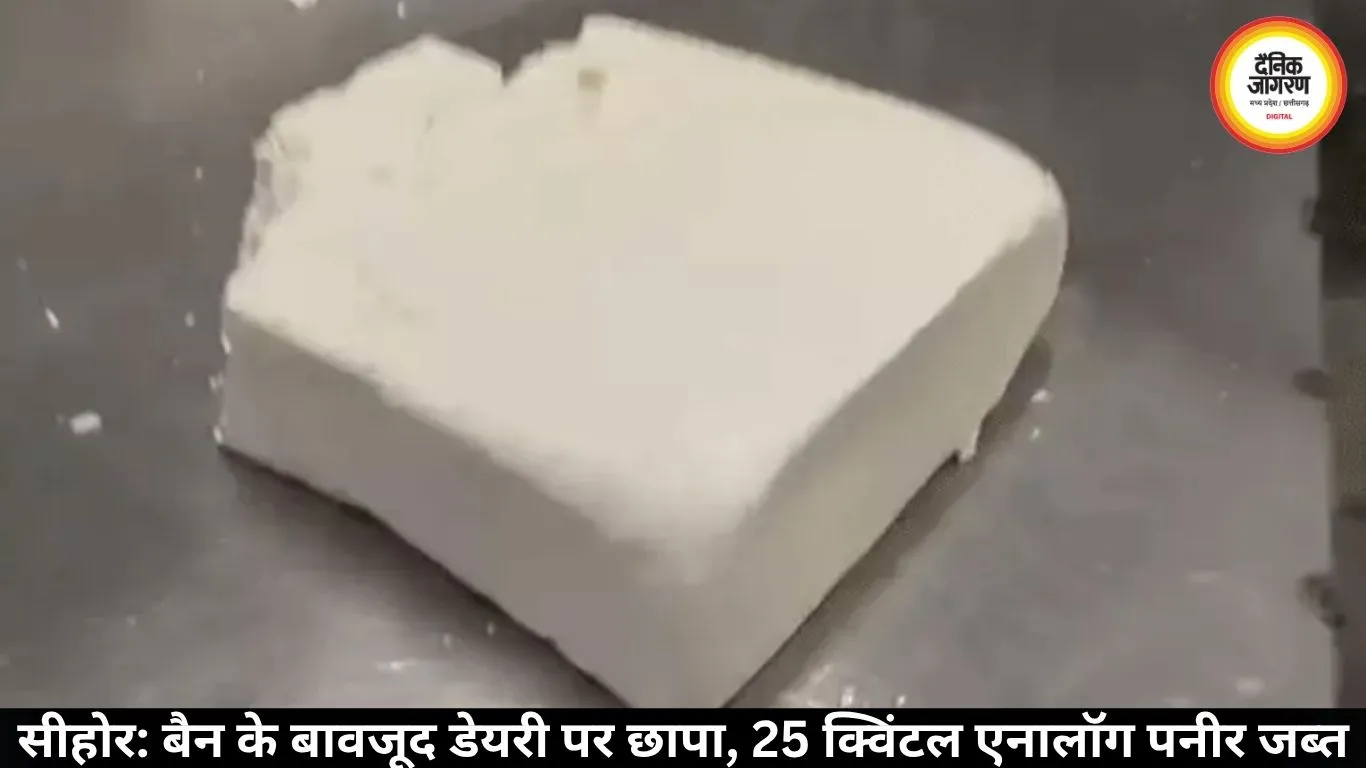 सीहोर डेयरी रेड: बैन के बाद भी बन रहा था एनालॉग पनीर, 25 क्विंटल जब्त