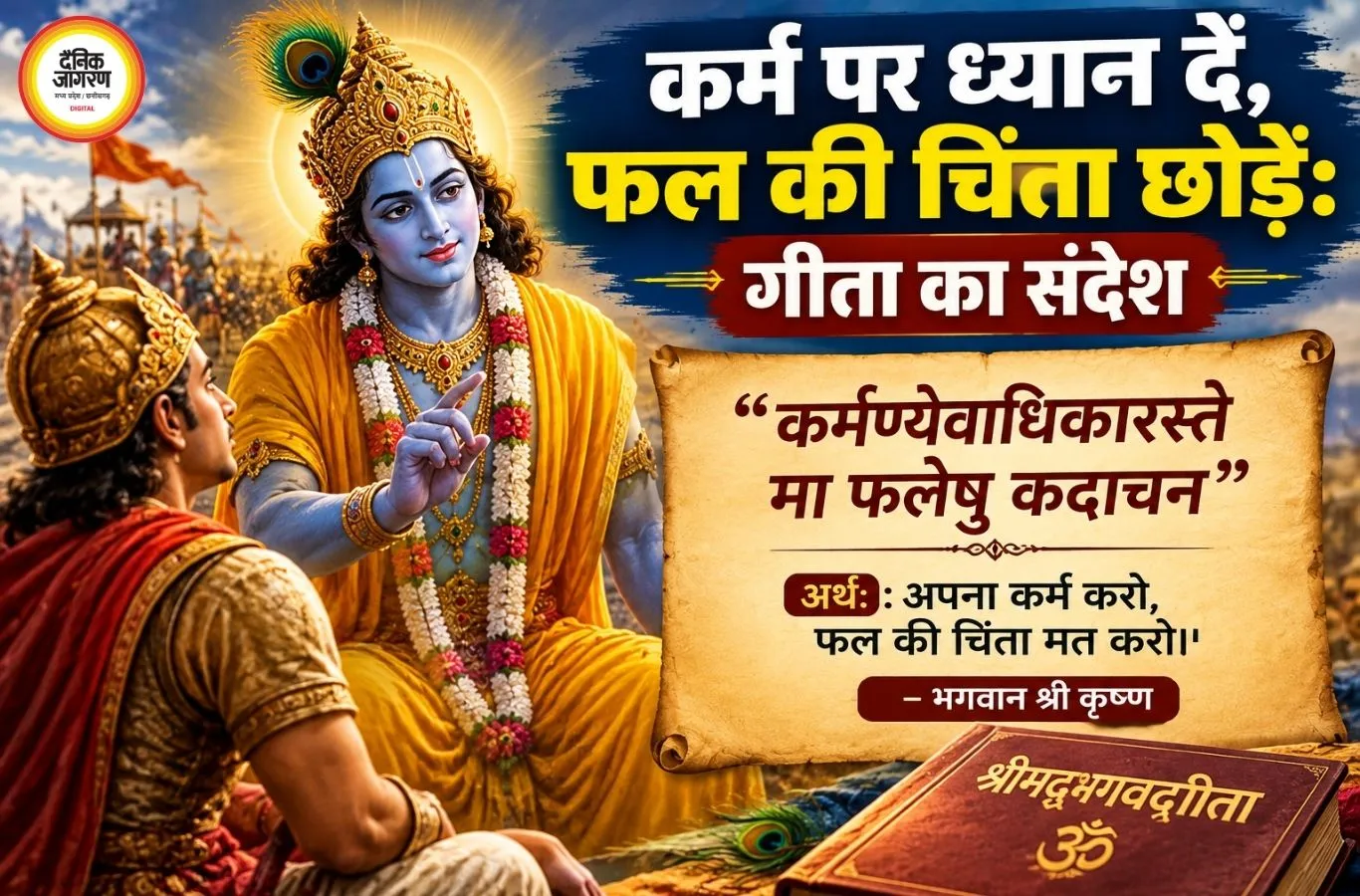 'कर्मण्येवाधिकारस्ते' का जीवन मंत्र: कर्म पर रखें विश्वास, फल की चिंता छोड़ें