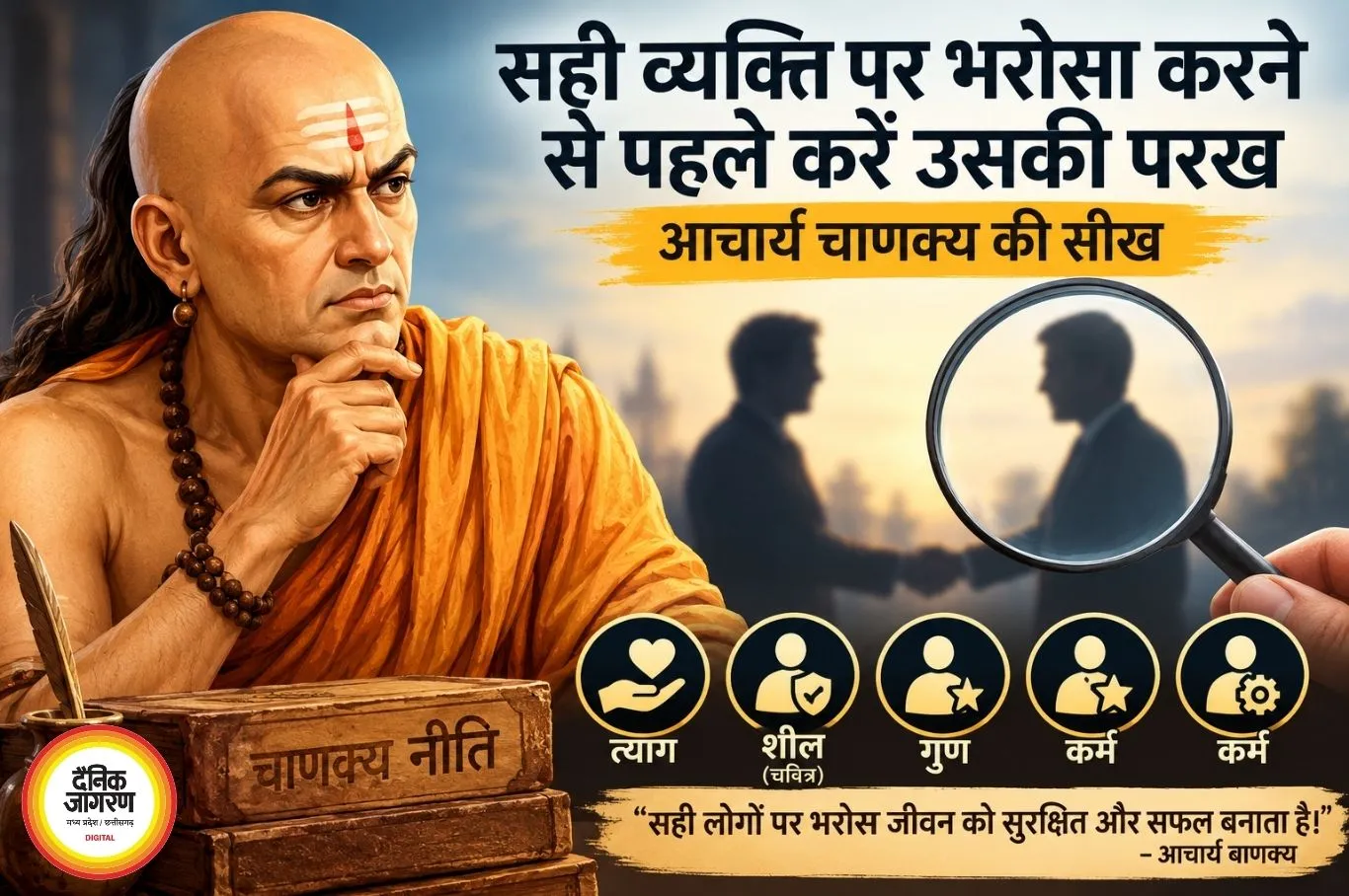 आचार्य चाणक्य की सीख: सही व्यक्ति पर भरोसा करने से पहले करें उसकी परख, तभी मिलेगा सुख और सफलता