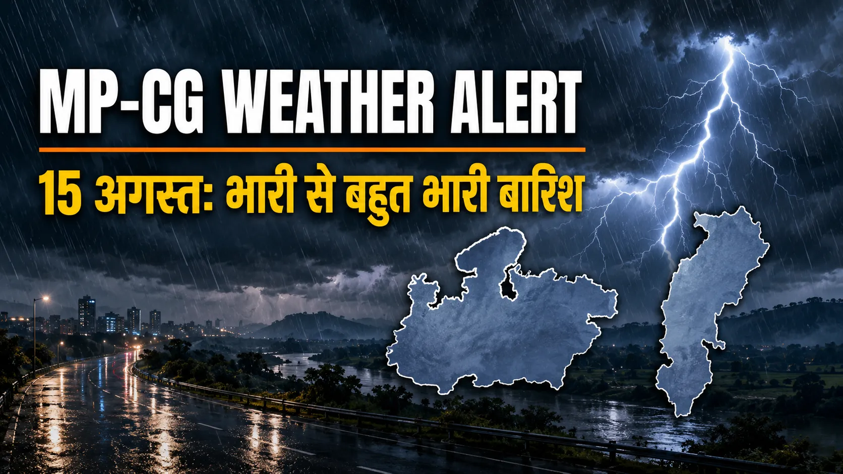 MP-CG Weather Alert: 15 अगस्त को भारी से बहुत भारी बारिश की चेतावनी, बिजली गिरने का भी खतरा