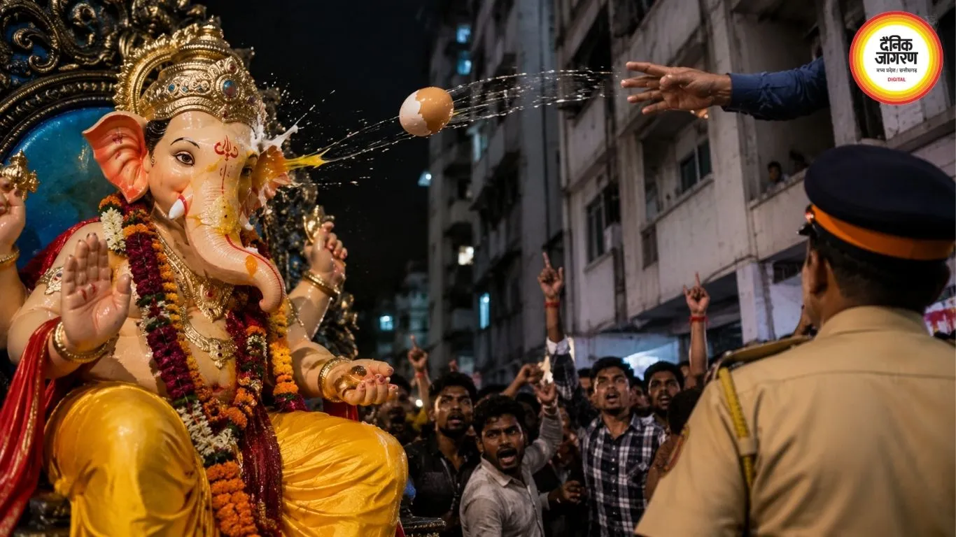मुंबई में गणेश प्रतिमा जुलूस पर अंडे फेंकने का आरोप, केस दर्ज: पुलिस ने अज्ञात के खिलाफ FIR की; इलाके में बढ़ाई गई सुरक्षा