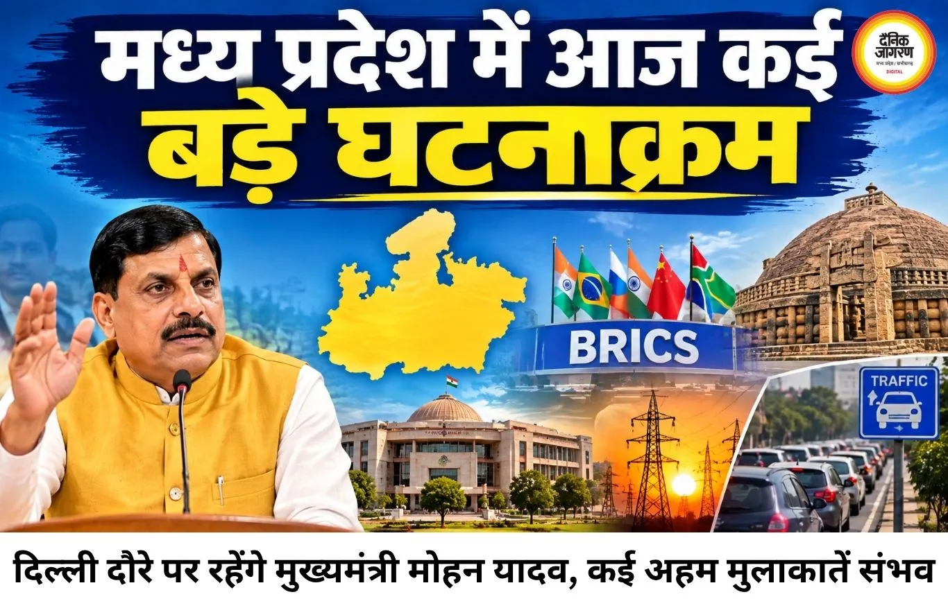 एमपी में आज क्या होगा खास? BRICS सम्मेलन, CM मोहन यादव का दिल्ली दौरा समेत कई बड़े अपडेट