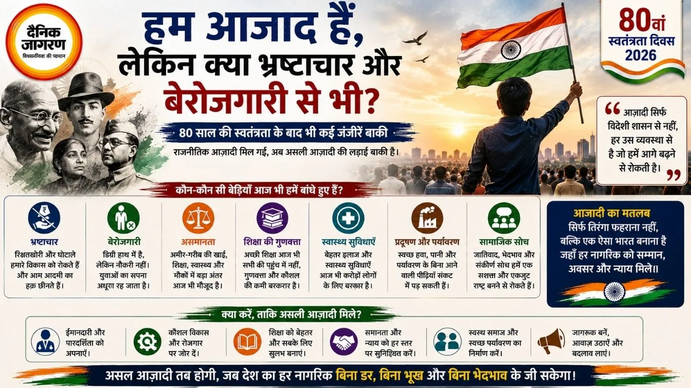 हम आजाद हैं, लेकिन क्या भ्रष्टाचार और बेरोजगारी से भी?