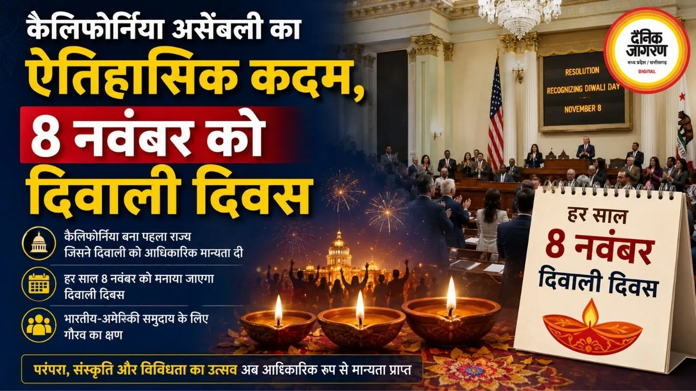 कैलिफोर्निया असेंबली का ऐतिहासिक कदम, 8 नवंबर को दिवाली दिवस
