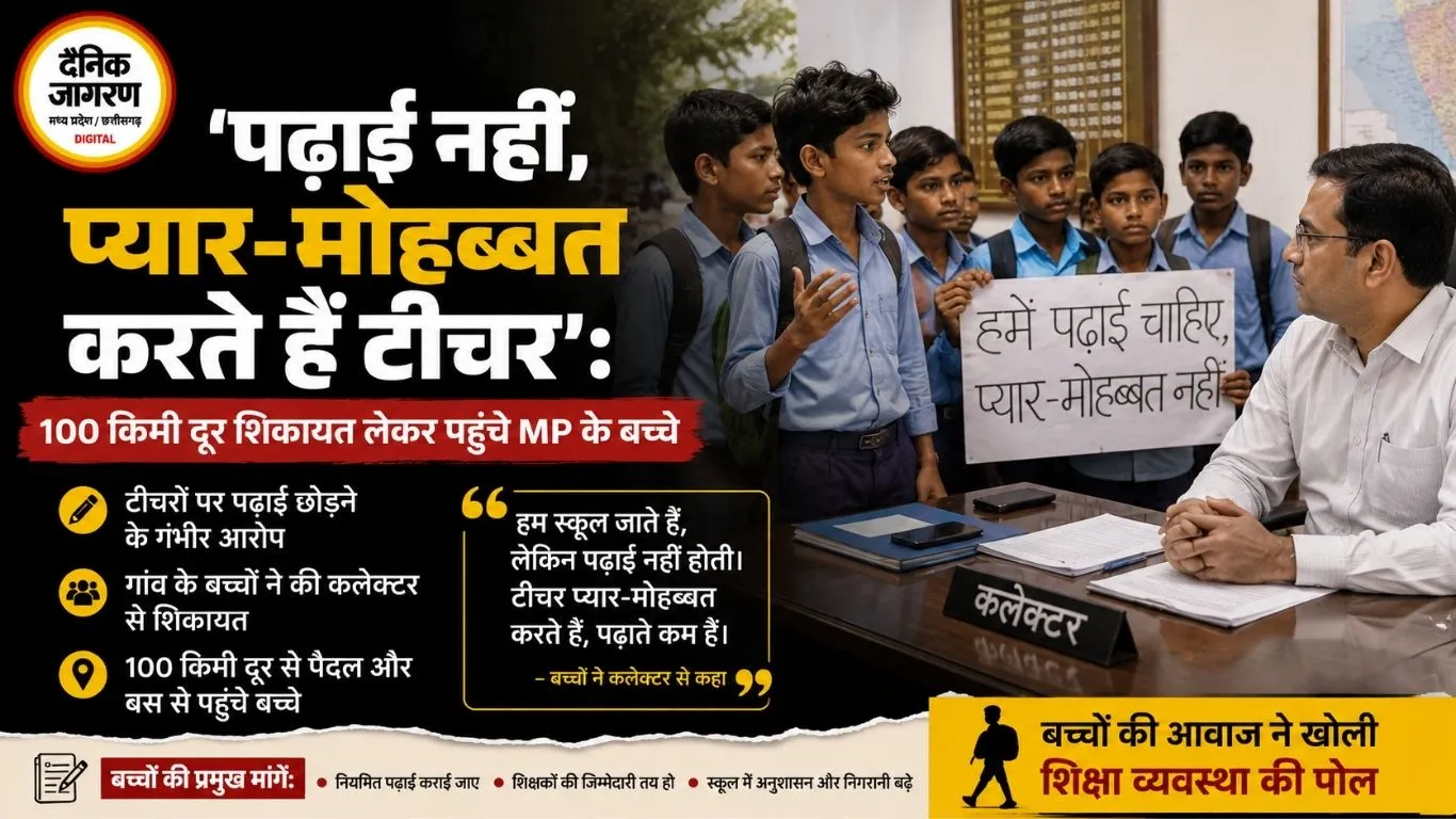 ‘पढ़ाई नहीं, प्यार-मोहब्बत करते हैं टीचर’: 100 किमी दूर शिकायत लेकर पहुंचे MP के बच्चे