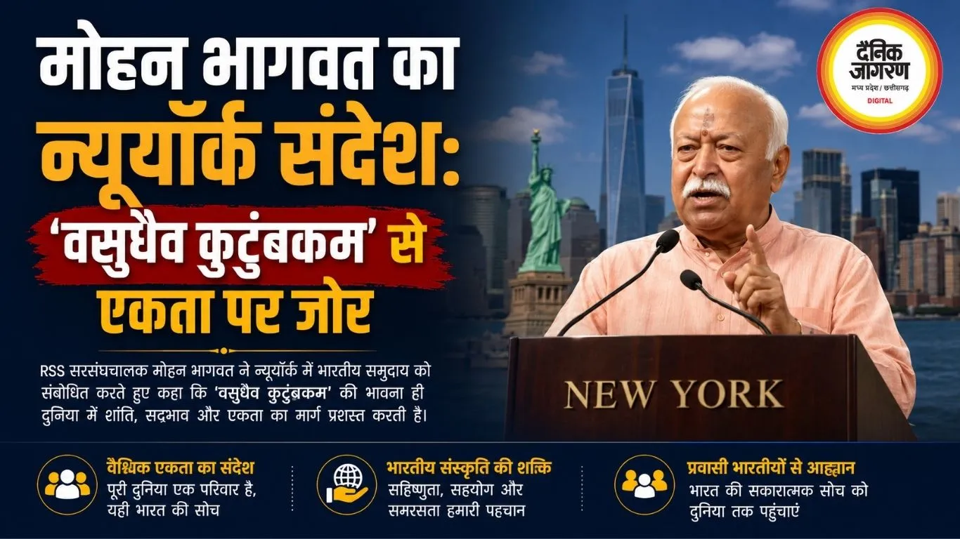 मोहन भागवत का न्यूयॉर्क संदेश: ‘वसुधैव कुटुंबकम’ से एकता पर जोर
