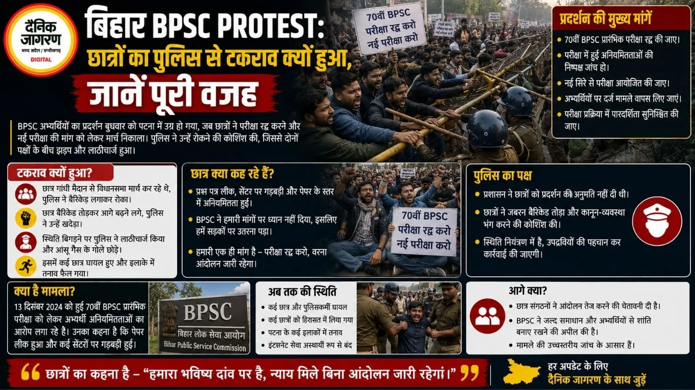 बिहार BPSC Protest: छात्रों का पुलिस से टकराव क्यों हुआ, जानें पूरी वजह