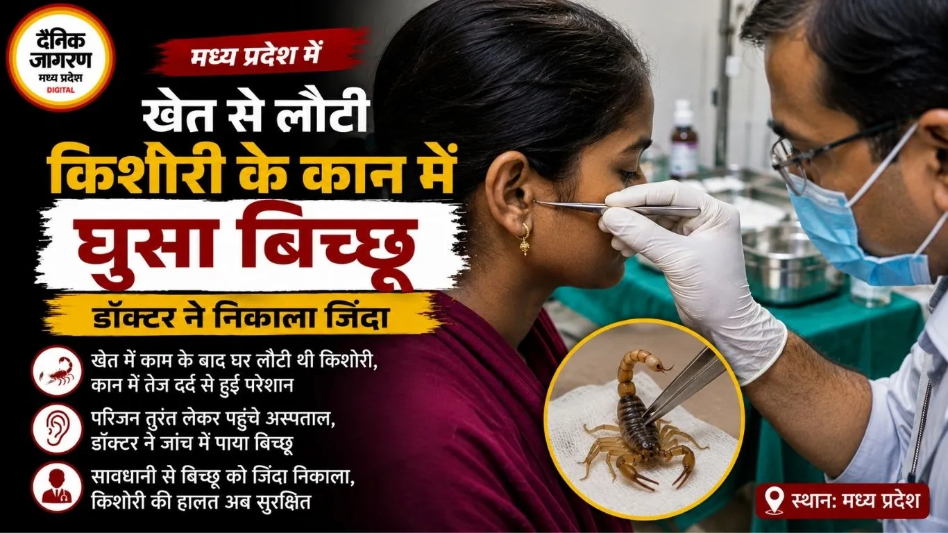 खेत से लौटी किशोरी के कान में घुसा बिच्छू, डॉक्टर ने निकाला जिंदा