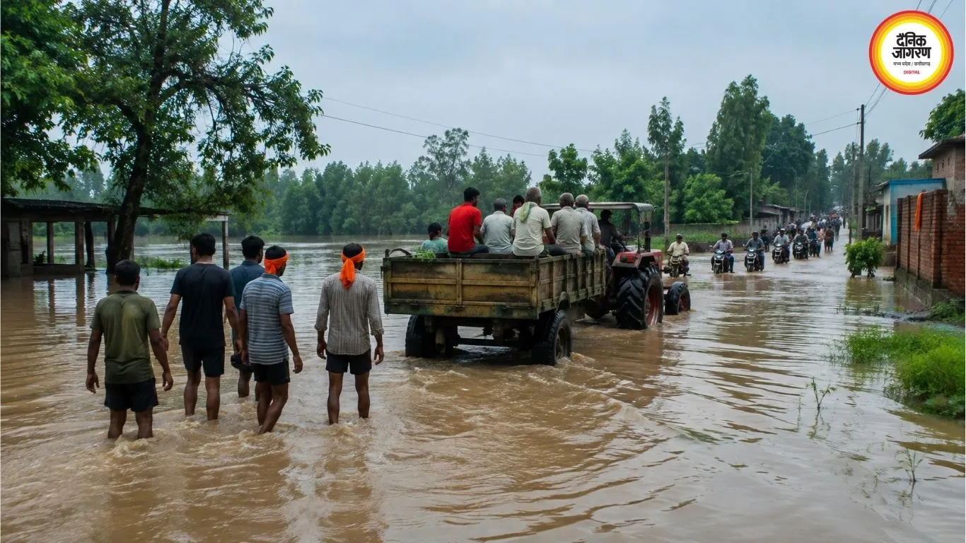नेपाल में फ्लैश फ्लड के बाद UP-बिहार सीमा के गांव अलर्ट, जलभराव से सड़क संपर्क प्रभावित