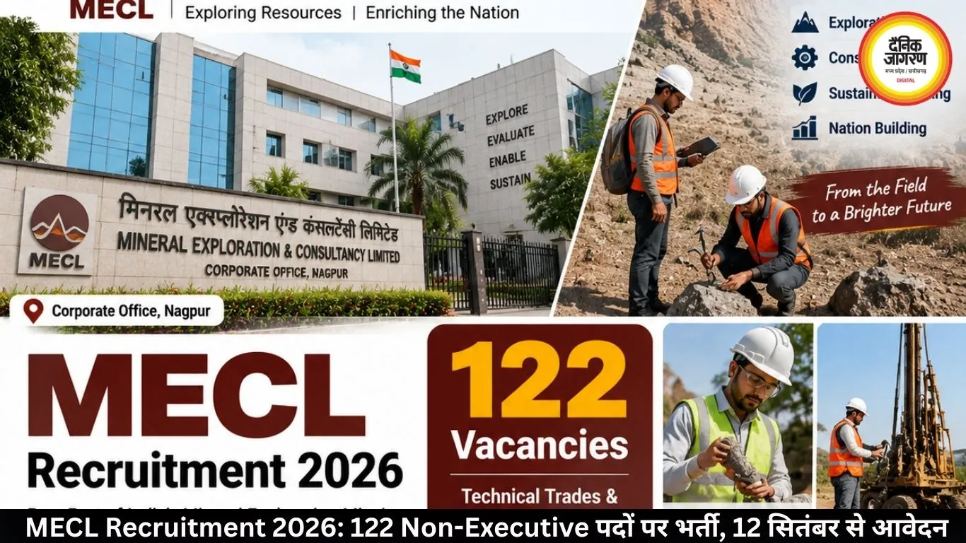 MECL Recruitment 2026: 122 Non-Executive पदों पर भर्ती, 12 सितंबर से आवेदन