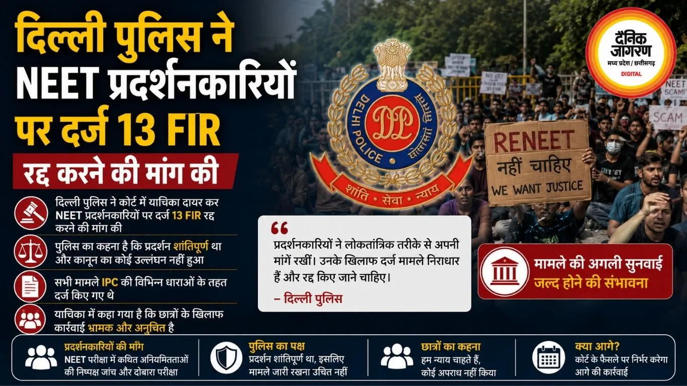 दिल्ली पुलिस ने NEET प्रदर्शनकारियों पर दर्ज 13 FIR रद्द करने की मांग की