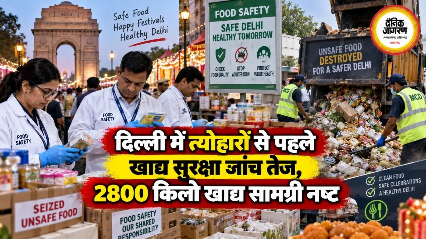 दिल्ली में त्योहारों से पहले खाद्य सुरक्षा जांच तेज, 2800 किलो खाद्य सामग्री नष्ट