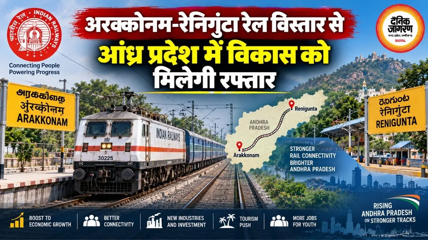 अरक्कोनम-रेनिगुंटा रेल विस्तार से आंध्र प्रदेश में विकास को मिलेगी रफ्तार