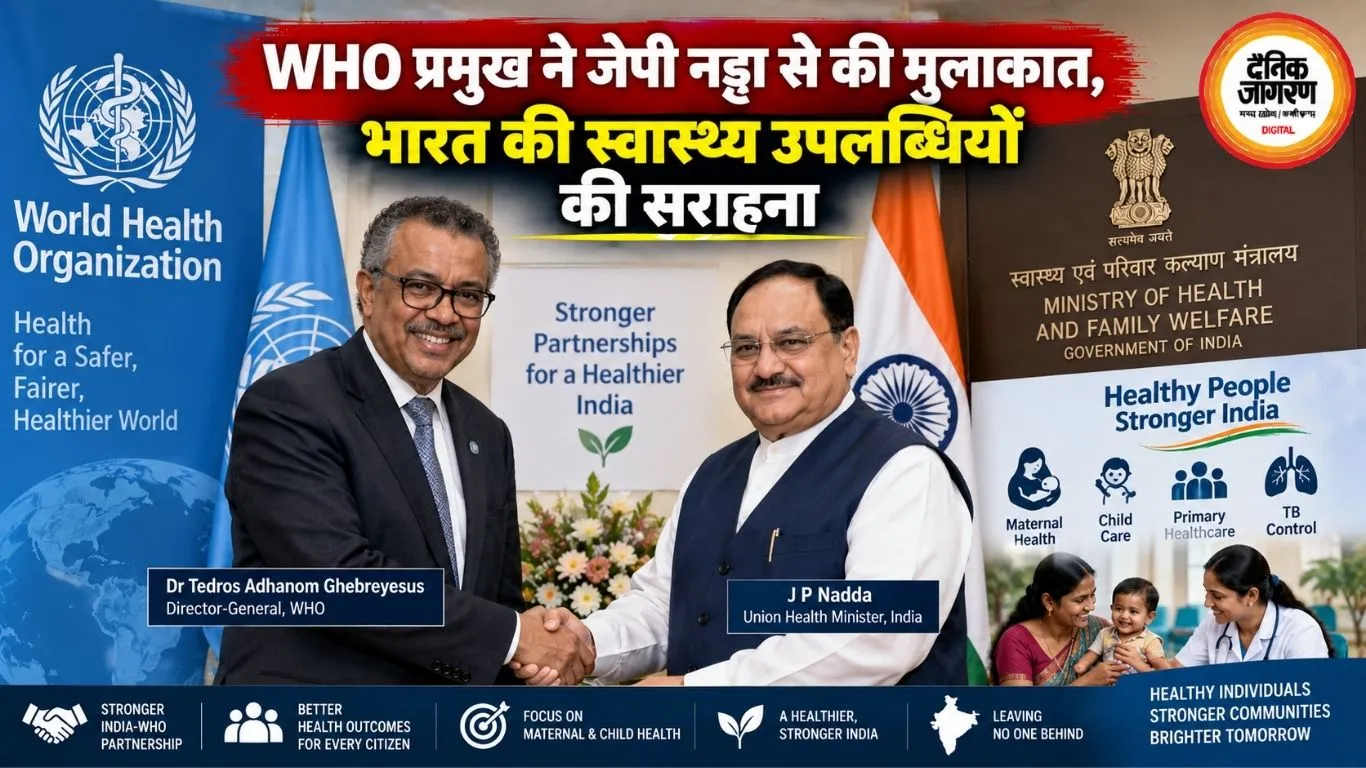WHO प्रमुख ने जेपी नड्डा से की मुलाकात, भारत की स्वास्थ्य उपलब्धियों की सराहना