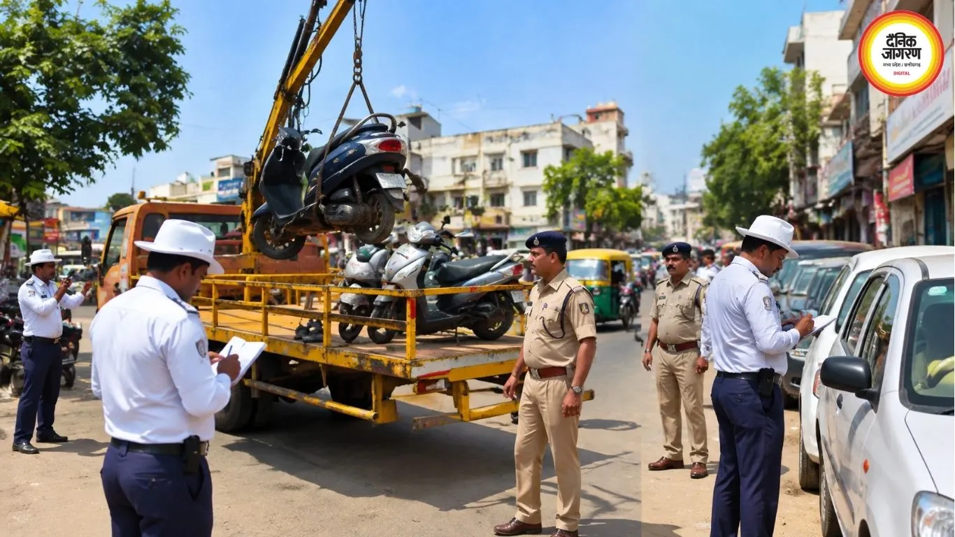 रायपुर में ट्रैफिक पुलिस की कार्रवाई, नो-एंट्री में दौड़ रहे 7 भारी वाहन पकड़े गए
