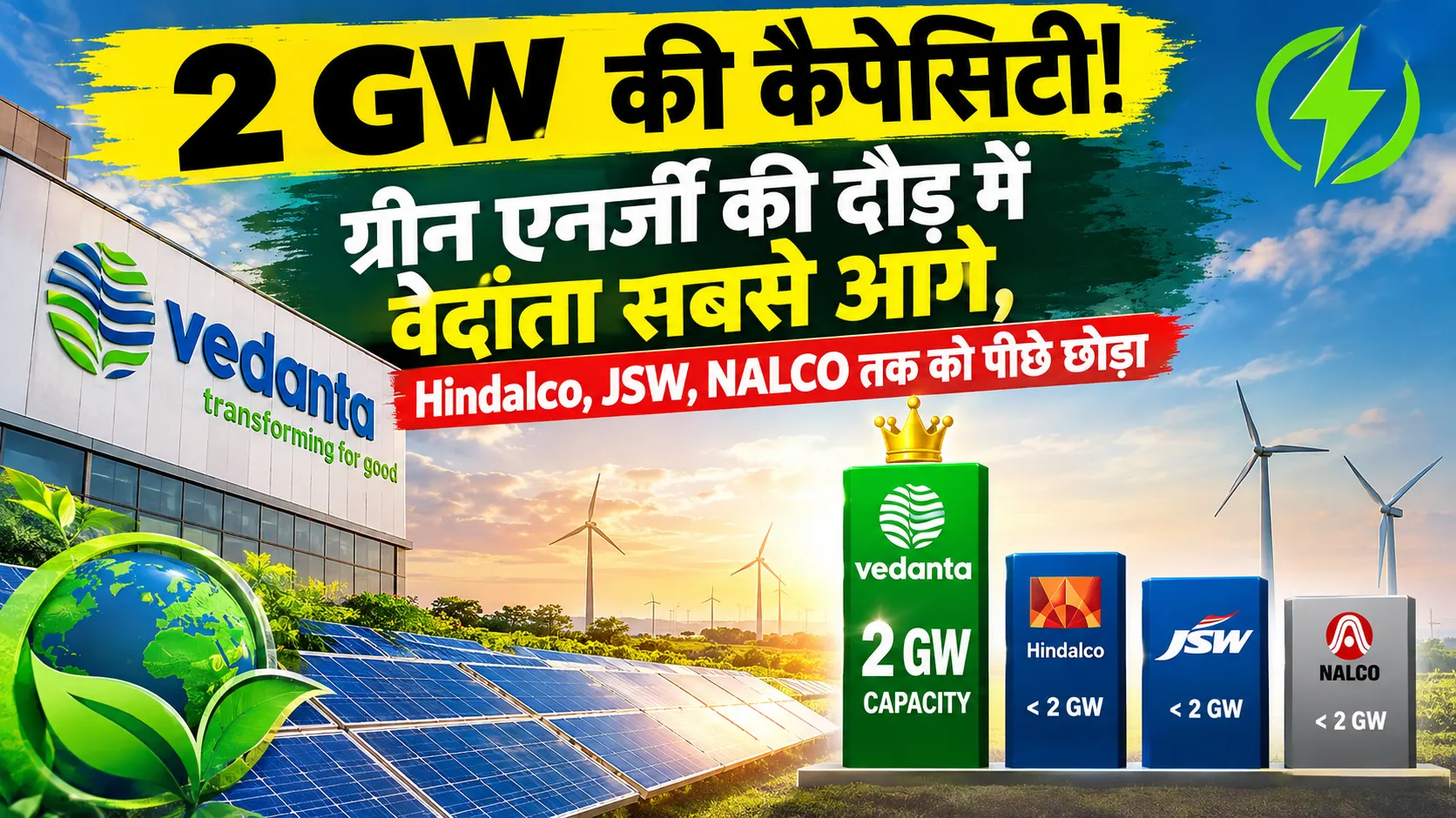2 GW की कैपेसिटी! ग्रीन एनर्जी की दौड़ में वेदांता सबसे आगे, Hindalco, JSW, NALCO तक को पीछे छोड़ा