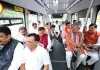 ई-बस से जगदीशपुर पहुंची मोहन कैबिनेट: CM ने छोड़ा सरकारी काफिला, मंत्रियों-अफसरों संग किया सफर; धरोहर प्रदर्शनी का किया शुभारंभ