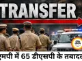 एमपी में 65 डीएसपी के तबादले, बालाघाट हॉक फोर्स में 18 अफसरों की तैनाती