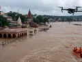 चित्रकूट में मंदाकिनी का उफान, रामघाट-निर्मोही अखाड़ा में बाढ़ जैसे हालात; ड्रोन से निगरानी