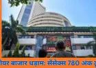 शेयर बाजार में बड़ी गिरावट: सेंसेक्स 780 अंक लुढ़ककर 84,181 पर बंद, निफ्टी 25,877 के नीचे