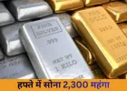 सोना 1.55 लाख प्रति 10 ग्राम, चांदी 2.50 लाख प्रति किलो: हफ्तेभर में तेज़ी