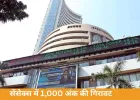 सेंसेक्स में 1,000 अंक की गिरावट, निफ्टी 22,500 पर; ऑटो और बैंकिंग शेयरों में भारी बिकवाली