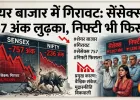 शेयर बाजार में गिरावट: सेंसेक्स 757 अंक लुढ़का, निफ्टी भी फिसला