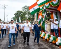 रायपुर में तिरंगे के साथ दौड़े लोग, स्वतंत्रता दौड़ में उमड़ा उत्साह