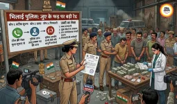 भिलाई में जुए का बड़ा फड़ पकड़ा, 15 जुआरी गिरफ्तार; नकदी और वाहन जब्त