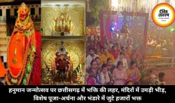 हनुमान जन्मोत्सव पर छत्तीसगढ़ में भक्ति की लहर, मंदिरों में उमड़ी भीड़, विशेष पूजा-अर्चना और भंडारे में जुटे हजारों भक्त