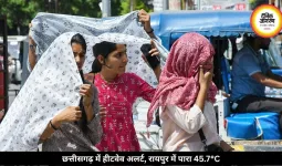 छत्तीसगढ़ के 20 जिलों में हीटवेव का अलर्ट, रायपुर में पारा 45.7°C पहुंचा