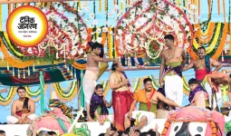 108 कलशों के पवित्र जल से महाप्रभु का महाअभिषेक, खुले मंच से दिए भक्तों को दर्शन