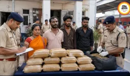 बिलासपुर रेलवे स्टेशन पर गांजा तस्करी का खुलासा, महिला समेत 5 आरोपी गिरफ्तार