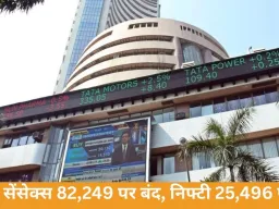 सेंसेक्स मामूली गिरावट के साथ 82,249 पर बंद, निफ्टी 25,496 पर बंद