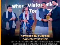 GetmyMettle को भारत शाइनिंग कॉन्क्लेव 2026 में “यंग इंडिया के लिए बेस्ट न्यूट्रास्युटिकल ब्रांड” अवॉर्ड
