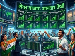 शेयर बाजार में जोरदार उछाल, सेंसेक्स 639 अंक चढ़कर 77,304 पर बंद