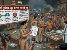 भिलाई में जुए का बड़ा फड़ पकड़ा, 15 जुआरी गिरफ्तार; नकदी और वाहन जब्त