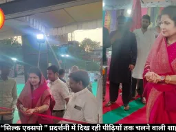 भोपाल में “सिल्क एक्सपो ” प्रदर्शनी में दिख रही पीढ़ियों तक चलने वाली शाही साड़ियां